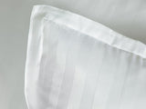 Parure De Lit En Satin De Coton Rayé, Brillant, King Size De 240x220cm, Blanc