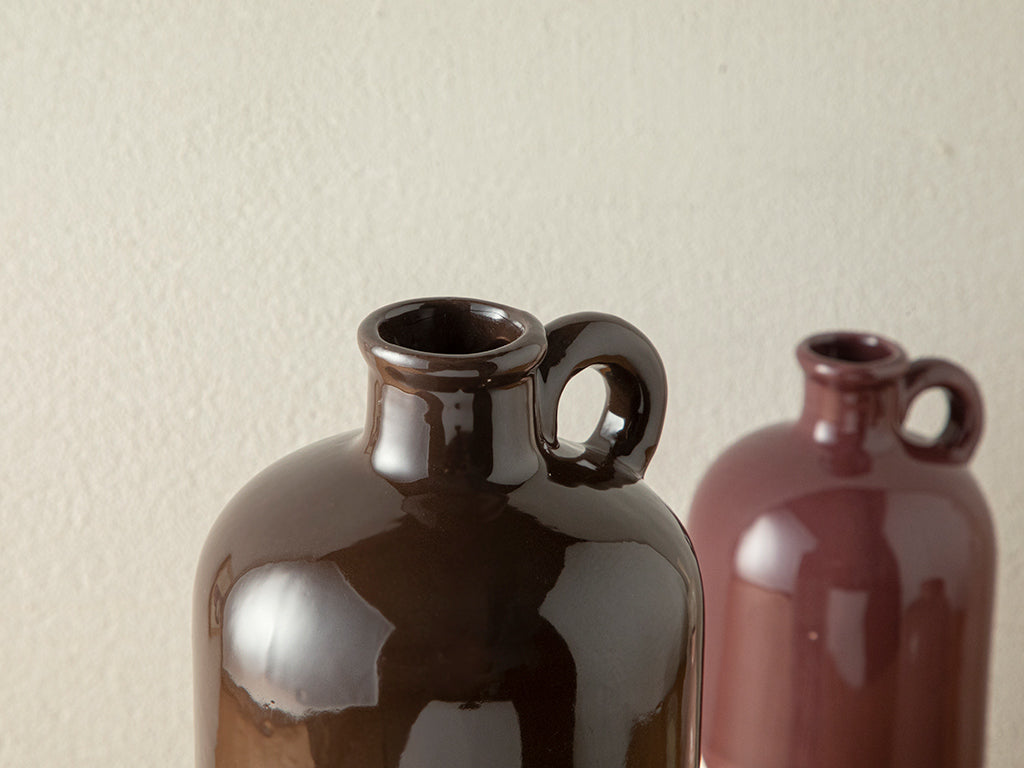 Bottle Vase 11.3X11.6X36.5Cm Braun