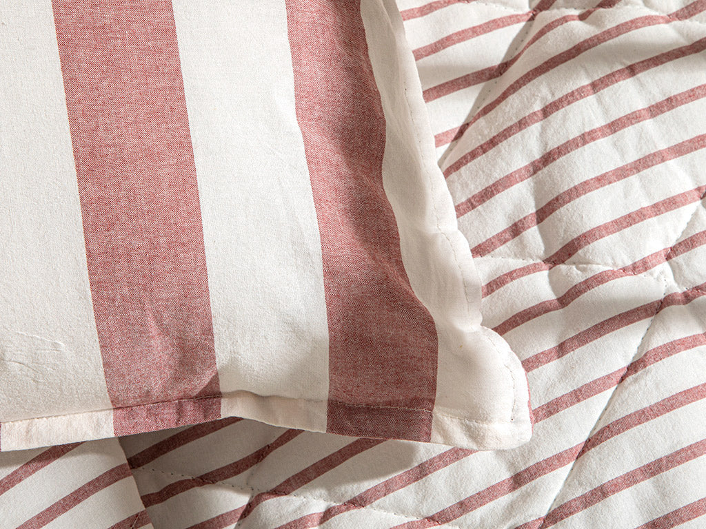 Stripe Baby-Bettdecken-Set Baumwolle 95X145Cm Rosa