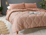 Comfy Stripe Bettwaren-Set Garngefärbt King Size 240X220Cm Zimtbraun