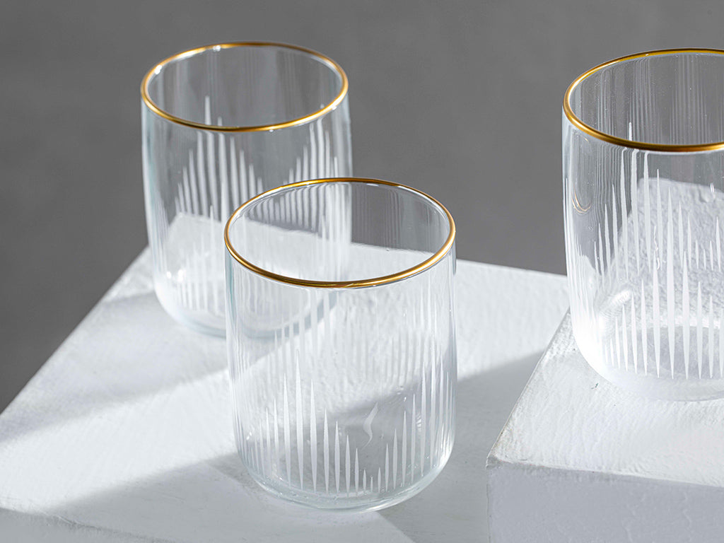 Zett Trinkglas 3Er-Set Glas 270Ml Goldfarben