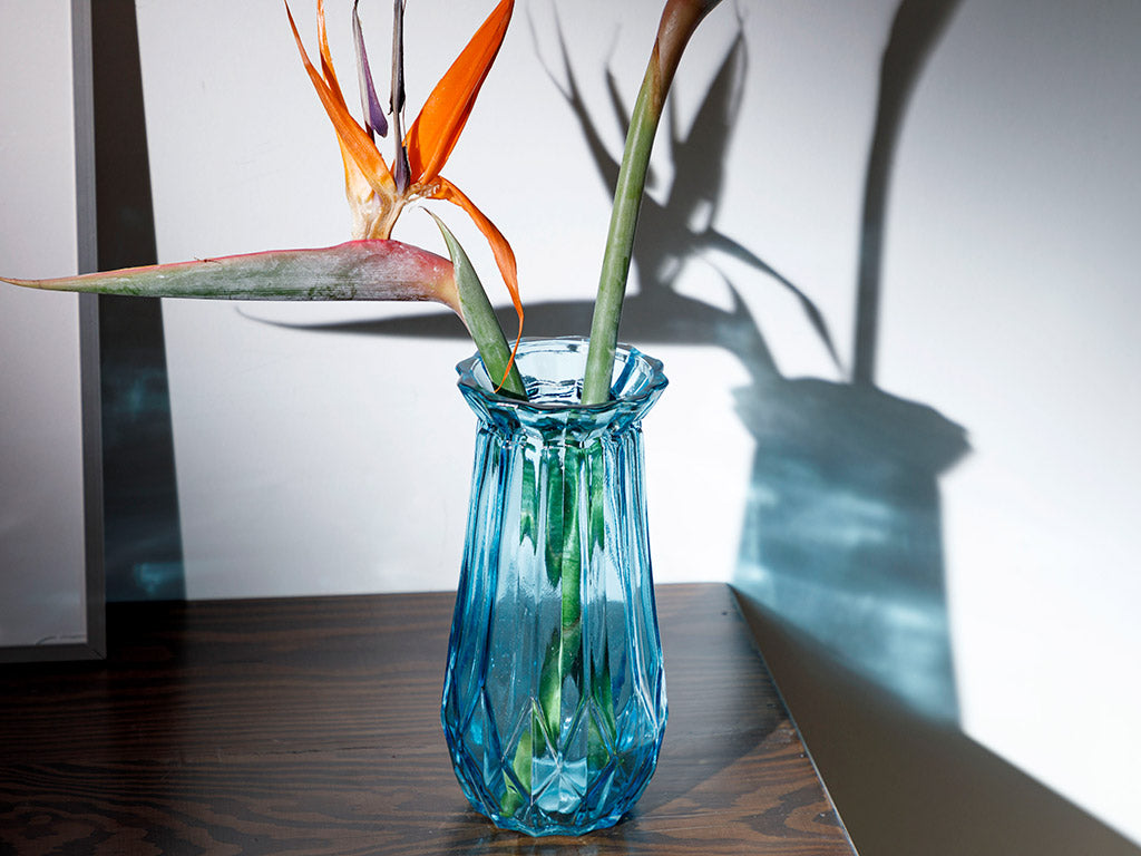 Polte Vase Glas 10X7,5X22Cm Blau