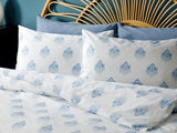 Chic Damask Bettdeckenbezug-Set Baumwolle Einzel  160X220Cm Blau