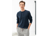 Pyjama Homme Coton Jersey Simple Xl Gris - Bleu Marine