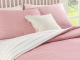 Textured Stripe Bettdeckenbezug-Set Baumwolle Einzel 160X220Cm Rosa