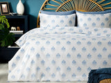 Chic Damask Bettdeckenbezug-Set Baumwolle Einzel  160X220Cm Blau