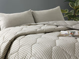 Comfy Stripe Bettwaren-Set Garngefärbt Einzel 160X220Cm Grau