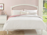 Textured Stripe Bettdeckenbezug-Set Baumwolle Einzel 160X220Cm Rosa