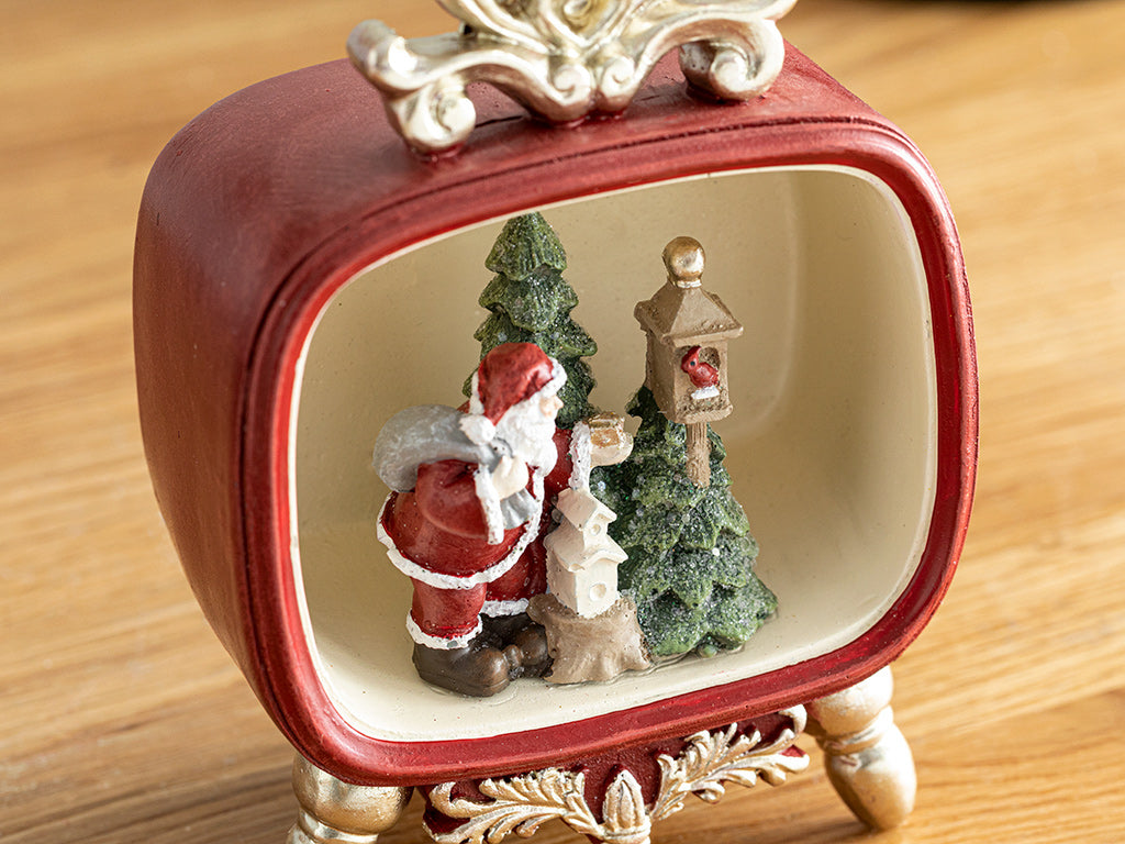 Bibelot Avec Led, Christmas Tree, 10x5,5x15cm Rouge