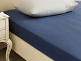 Uni Bettlaken Baumwolle King Size 260X280Cm Nachtblau