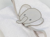 Happy Elephants Kinderponcho Baumwolle 1-2 Jahre, Weiß
