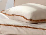 Adorn Bettdeckenbezug-Set Mit Fransen Baumwolle Einzel 160X220Cm Kaffeeschaumfarben