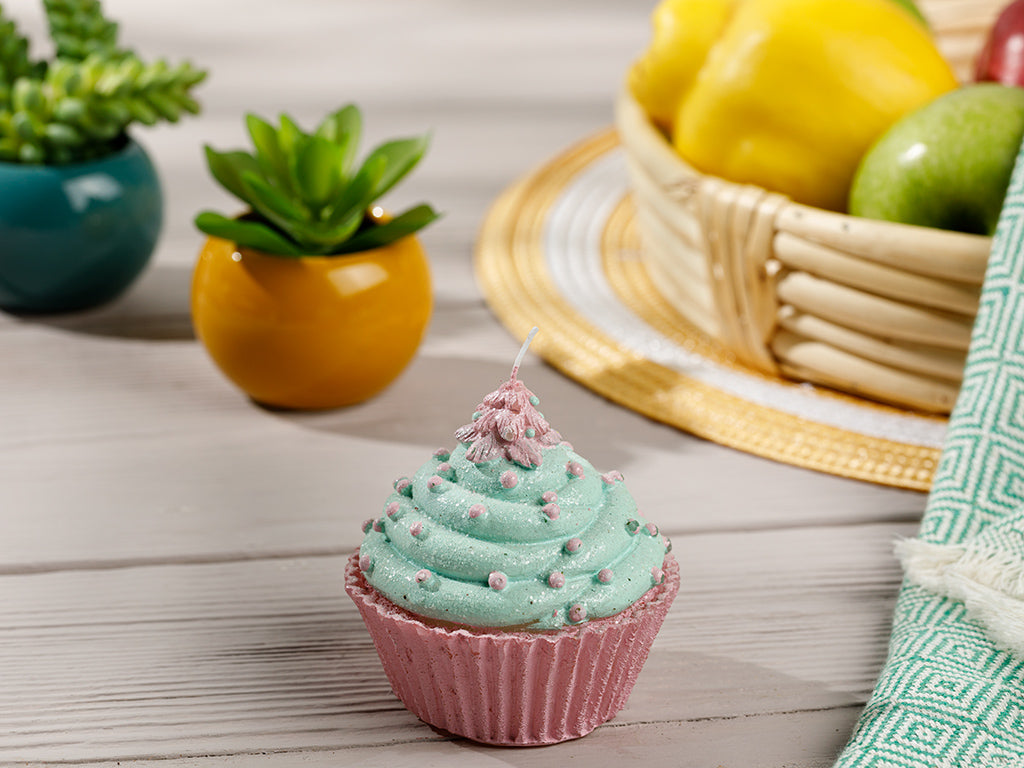 Spotty Cupcake Bougie Vert