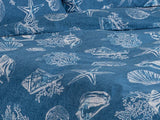 Deep Sea Bettdeckenbezug-Set Baumwolle Doppel  200X220Cm Blau