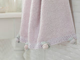 Serviette Visage Crochet Mini Rose 50x80cm Lilas Clair
