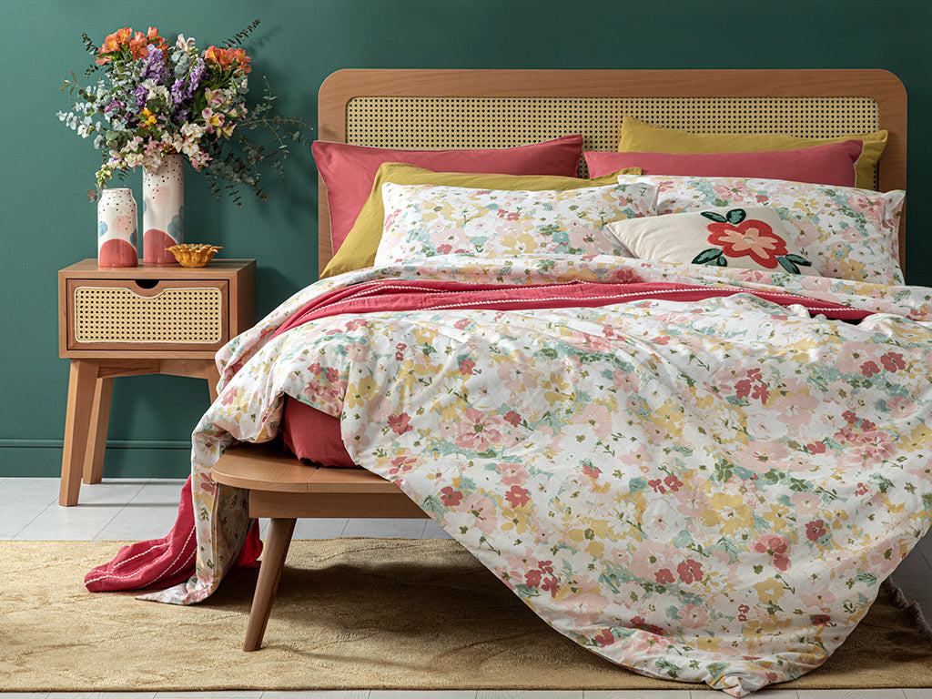 Floral Pureness Bettdeckenbezug-Set Baumwolle Doppel 200X220Cm Rosa