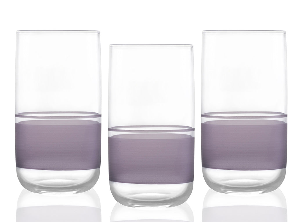 3 Verres Soft-drink Band 365ml Violet
