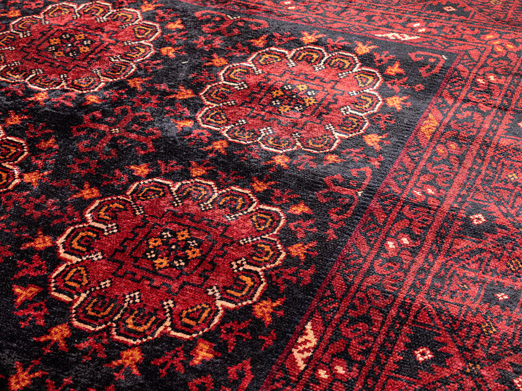 Tapis Effet Velours Mont Blanc Afghan 120x180cm Rouge