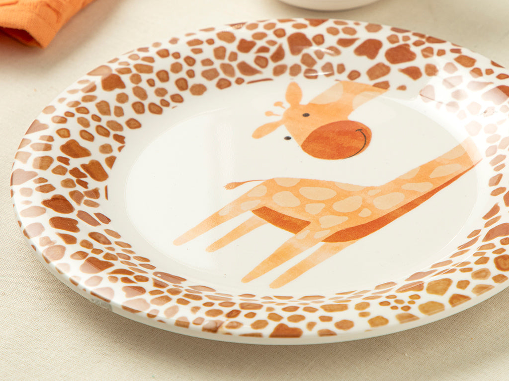 Set De Vaisselle Pour Bébé, Mini Giraffe, 21 Cm+ 8x6,5cm+14x4,5cm Beige