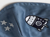 Space Kinder-Stoffmaske Baumwolle 4-12 Jahre Indigofarben