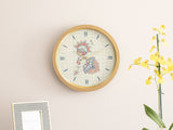 Horloge Murale Plastique Paisley Flower 30cm Doré
