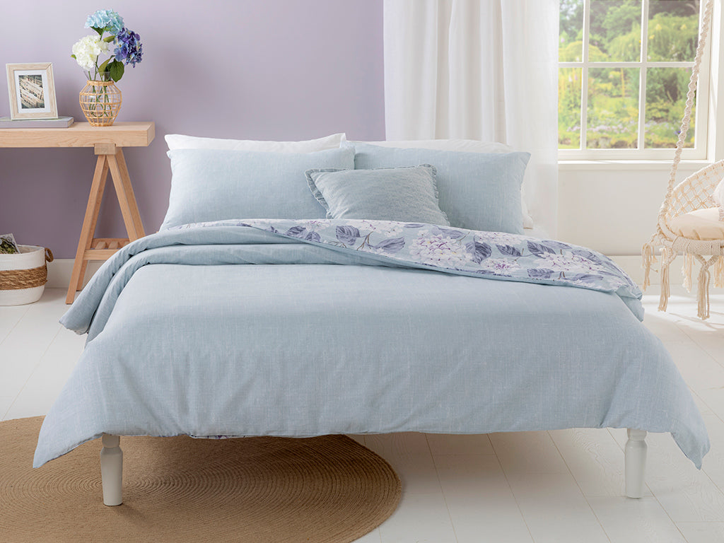 Hyrangea Bouquet Bettdeckenbezug-Set Baumwolle Doppel  200X220Cm Hortensiafarben