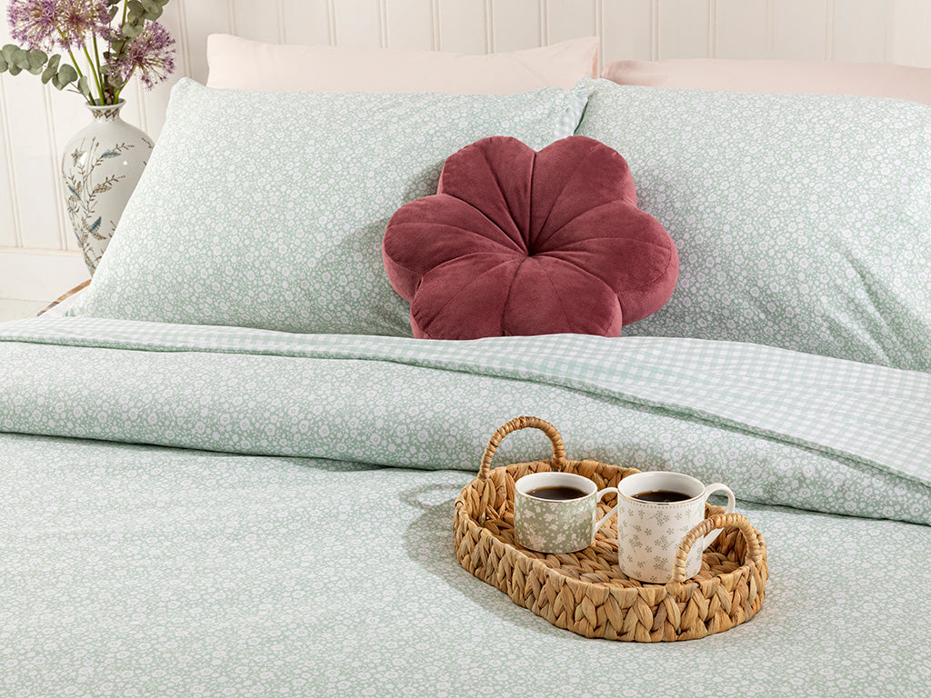 Liberty Blossom Bettdeckenbezug-Set Baumwolle Einzel  160X220Cm Celadon