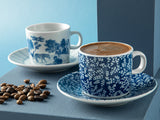 Set 2 Tasses A Café, Zebra Porcelaine, 80ml Bleu Marine