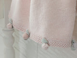 Serviette Visage Crochet Mini Rose 50x80cm Rose Poudré