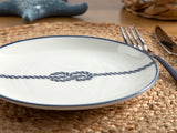 Rope Porcelaine Assiette Pour Gâteau Blanc - Bleu Marine