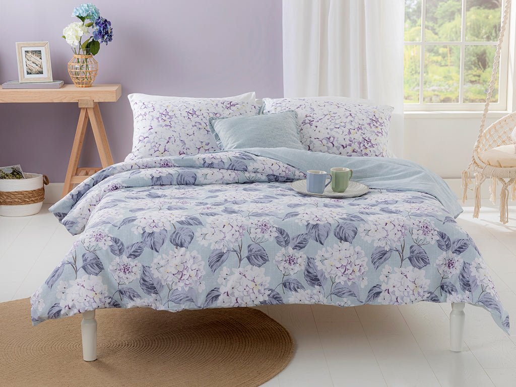 Hyrangea Bouquet Bettdeckenbezug-Set Baumwolle Doppel  200X220Cm Hortensiafarben