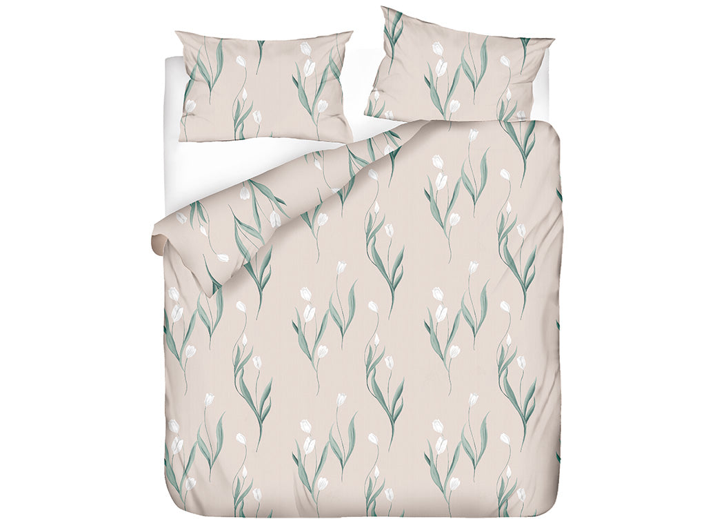Tulip Garden Bettdeckenbezug-Set Baumwolle Doppel  200X220Cm Rosa