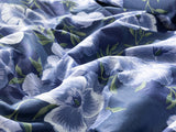 Pansy Bloom Bettdeckenbezug-Set Baumwolle Einzel 160X220Cm Dunkelblau
