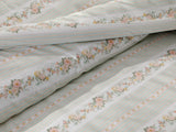 Parure De Couette Super King Coton Floral Stripe 260x220cm Céladon Clair